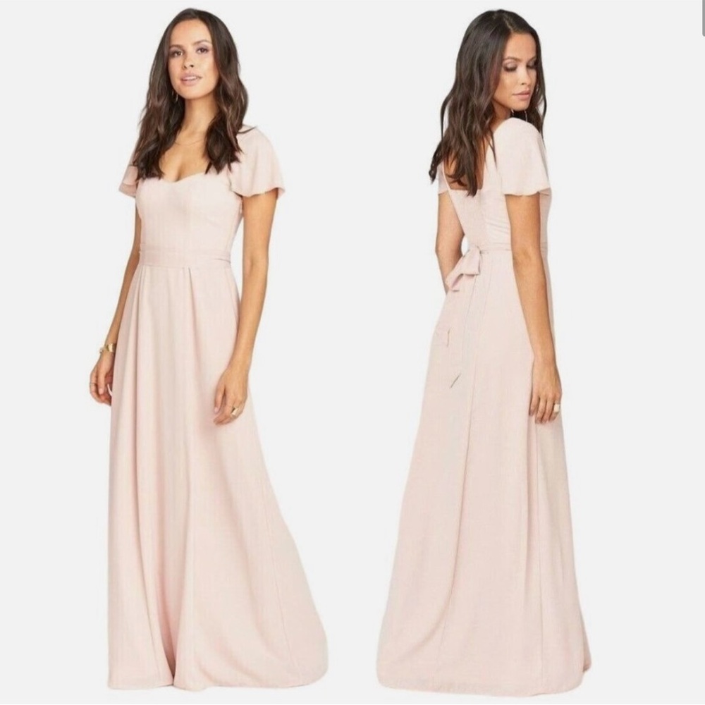 Show Me Your MuMu Marie Sweetheart Maxi Bridesmaid Dress | Dusty Blush Crisp